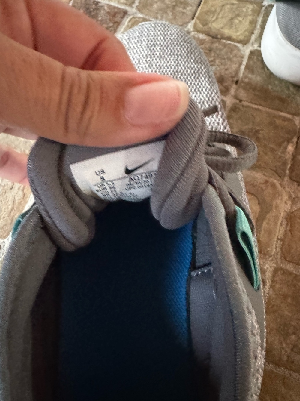 Nike Gray Knit Sneakers with Teal & Purple Accents - Picture 3 of 8